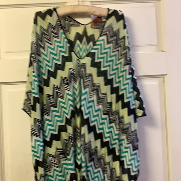 Missoni mare gorgeous greens and black cover up dress